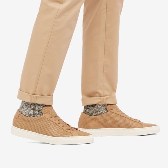 Common Projects Tan Perforated Achilles Low Sneakers Suede camel color 39 9 - Picture 5 of 16